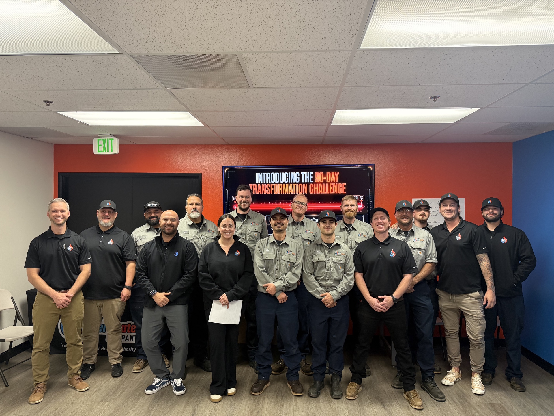 THE Water Heater Company team — 90-Day Transformation Challenge announcement
